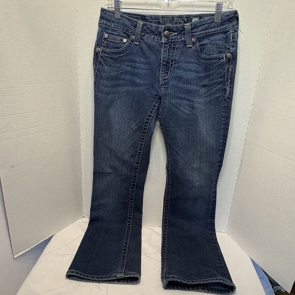 Miss Me Jeans JP5489B2 Boot Cut Distressed Size 29 Color DK131 Y2K Embroidered - Picture 1 of 12